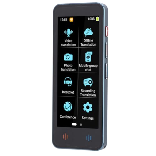 Tragbarer KI -Sprachübersetzer mit TouchSC - Ports 34 Sprachen für Anstrengungen Jederzeit (Blue) von EBTOOLS