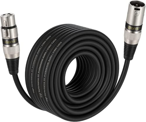 EBXYA XLR-Kabel, 3-polig, symmetrisch, geschirmt, XLR-Stecker auf Buchse, Mikrofon-DMX-Kabelschnüre (schwarz) von EBXYA