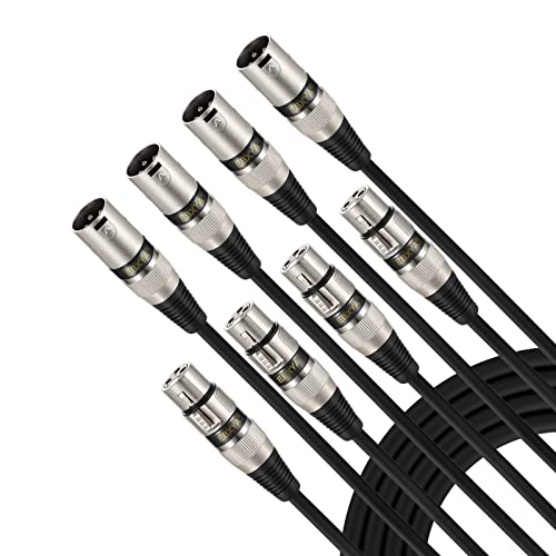 EBXYA XLR-Kabel, Mikrofonkabel, 0,5 m, 4 Packungen, symmetrisches XLR-Patchkabel für PA-System, Studio-Rekorder, Verstärker, Mixer von EBXYA