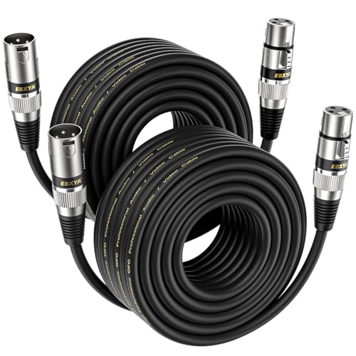 EBXYA XLR Kabel, Mikrofonkabel, 15M, 2-Pack,Stecker auf Buchse, Symmetrisches XLR Mikrofonkabel, XLR Patchkabel für Mikrofon Mixer, Aufnahmestudio von EBXYA