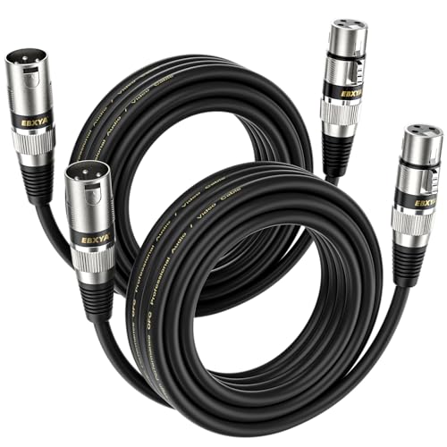 EBXYA XLR Kabel, Mikrofonkabel, 5M, 2-Pack, Stecker auf Buchse, Symmetrisches XLR Mikrofonkabel, XLR Patchkabel für Mikrofon Mixer, Aufnahmestudio von EBXYA