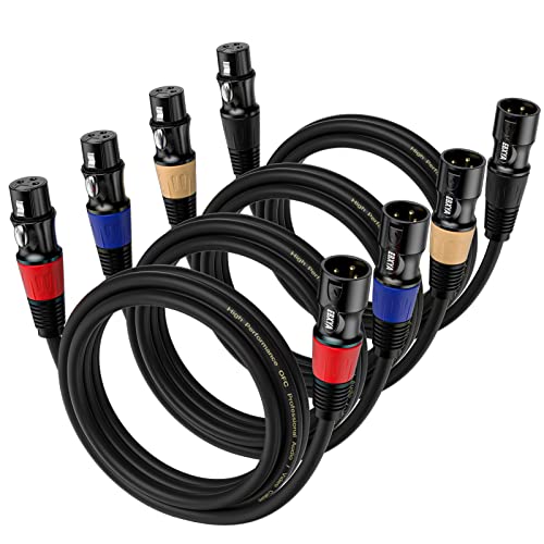 EBXYA XLR Kabel 1M 4Pack XLR Stecker zu Buchse Kabel Mikrofonkabel 3-Pin Balanced DMX Kabel XLR Patch Kabel von EBXYA
