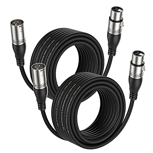 EBXYA XLR-Kabel DMX-Kabel 10m/30ft 2er-Pack Mikrofon-Patchkabel 3-poliges symmetrisches XLR-Kabel mit Stecker auf Buchse von EBXYA