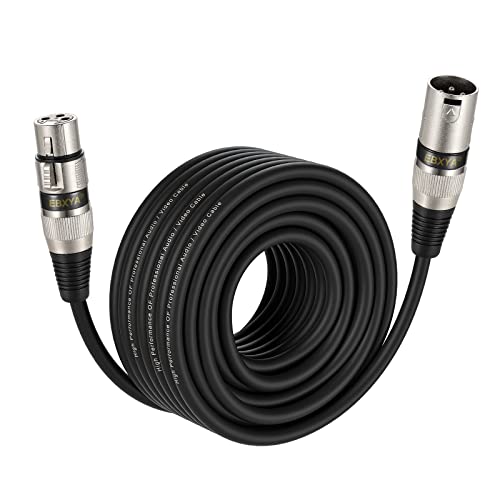 EBXYA XLR-Kabel Mikrofonkabel, 20 m Stecker auf Buchse, 3-polig, symmetrisches XLR-Kabel, DMX-Patchkabel von EBXYA