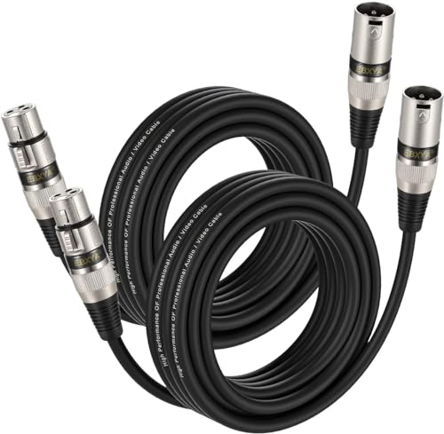 EBXYA XLR-Kabel Mikrofonkabel, 6 m, 2er-Pack, Stecker auf Buchse, symmetrisches XLR-Mikrofonkabel, XLR-Patchkabel für Mikrofonmischer, Aufnahmestudio von EBXYA