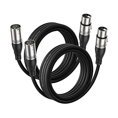 EBXYA XLR Kabel Mikrofonkabel 3M 2er Pack - Premium 3-Pin symmetrischer XLR Stecker auf Buchse Mikrofonkabel DMX Kabel XLR Patchkabel von EBXYA