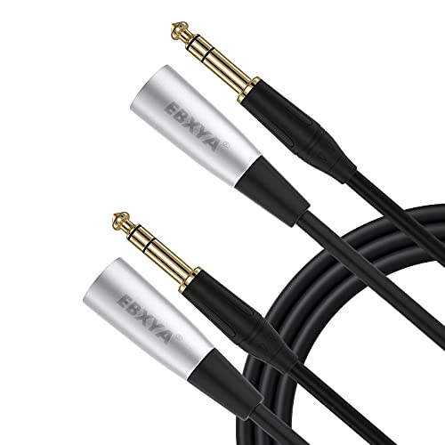 EBXYA XLR auf klinke 6,35 mm 1M 2Pack XLR to Jack XLR auf TRS Mikrofonkabel mit 3-Pin symmetrischem 6,3-mm-TRS-Stereo-Klinkenstecker für XLR-Balanced-MIC-Mikrofonkabel EBXYA XLR auf klinke 6,35 mm 1M 2Pack XLR to Jack XLR auf TRS Mikrofonkabel mit 3-Pin symmetrischem 6,3-mm-TRS-Stereo-Klinkenstecker für XLR-Balanced-MIC-Mikrofonkabel von EBXYA