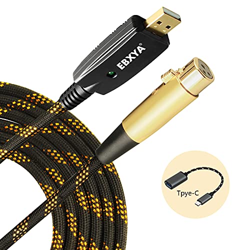 XLR-USB-Kabel EBXYA USB-auf-Buchse XLR-Kabel Mic-Link-Konverter für Computer-Musikaufnahme USB-Mikrofonkabel (3m/10ft) von EBXYA