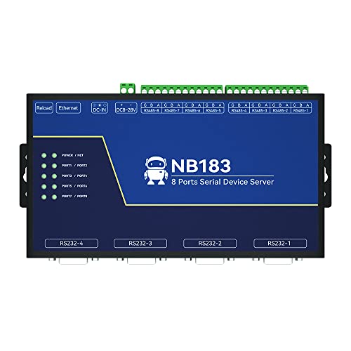 EBYTE Modbus Gateway RS485 RS232 auf RJ45 Ethernet Transparente Übertragung 8-Wege-serieller Server NB183 TCP UDP MQTT HTTP Watchdog AT Command von EBYTE
