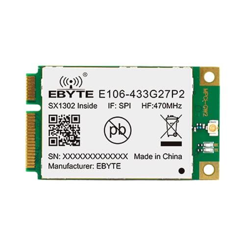 EBYTE SX1302 433 MHz LoRawan Gateway Modul SPI E106-433G27P2 PCI-e 52pin 27dbm 5KM Lora Low Power IPex Antenne PA+LNA Half Duplex von EBYTE