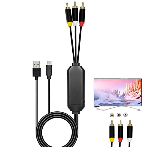 USB-C-auf-Cinch-Kabel, Audio-Aux-Adapter, 1,8 m, Typ-C auf Cinch-Audiokabel, USB-C-Stecker auf 3 Cinch-Stecker, Splitter, Audio-Video, AV-Adapterkabel für TV/Mac/PC von ECDREAM