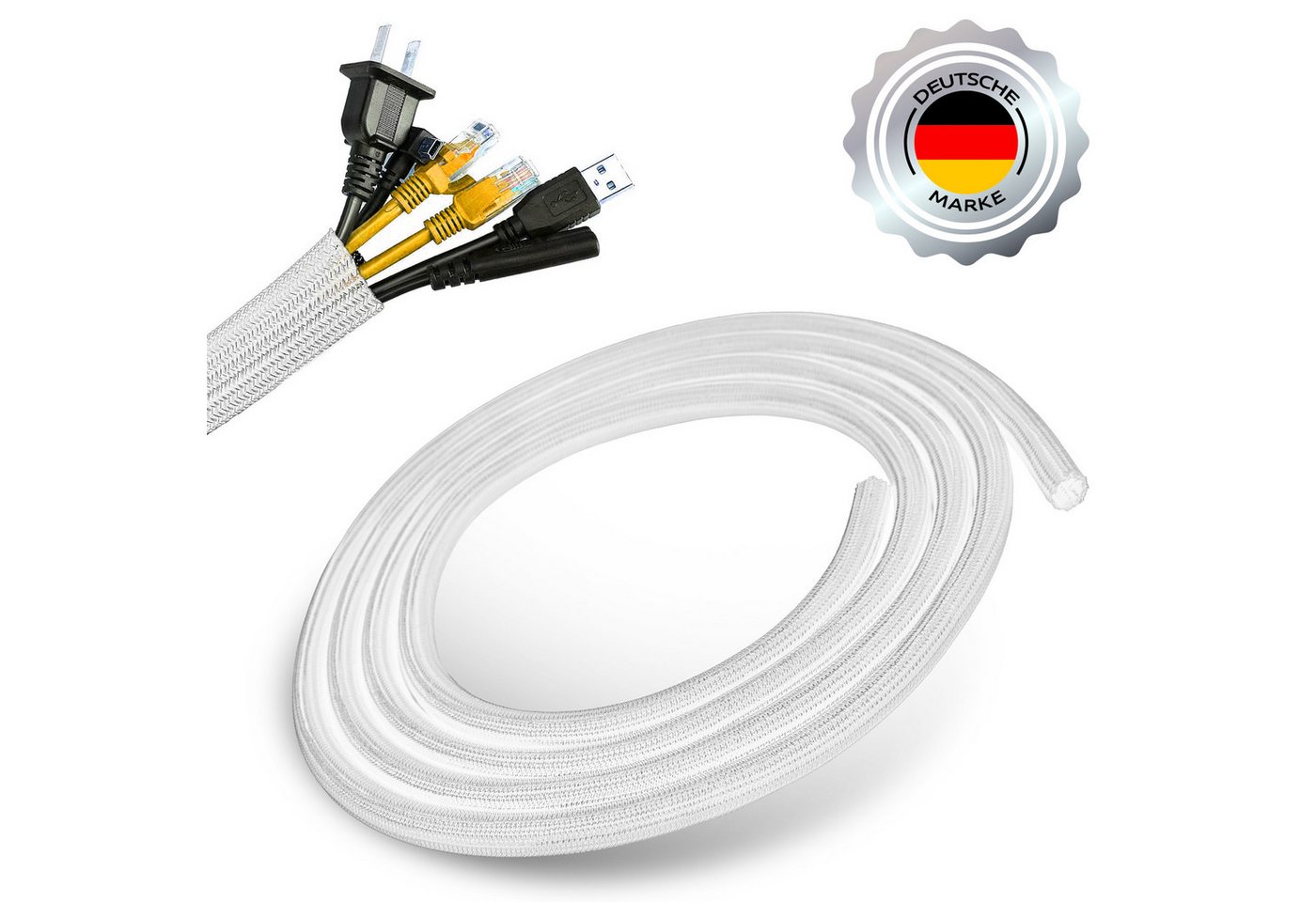 ECENCE Kabelzubehör 3m / 118inch Kabelschlauch 13-20mm Weiss ECENCE Kabelzubehör 3m / 118inch Kabelschlauch 13-20mm Weiss von ECENCE