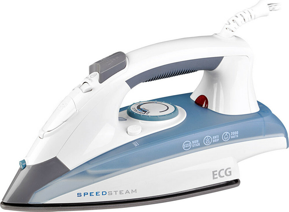 ECG NZ 190 Bügeleisen Dampfbügeleisen Blau, Grau, Weiß 2000 W von ECG