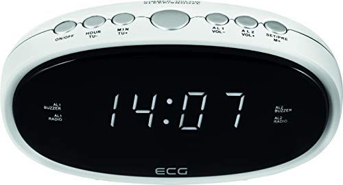 ECG RB 010 White Radiowecker – FM Tuner; 10 Vorwahlen; Digitale Uhr/Wecker; Wecken durch Radio/Wecker; Funktion aufgehobene Weckzeit; Ausschalt-Timer Weiß, 1 ECG RB 010 White Radiowecker – FM Tuner; 10 Vorwahlen; Digitale Uhr/Wecker; Wecken durch Radio/Wecker; Funktion aufgehobene Weckzeit; Ausschalt-Timer Weiß, 1 von ECG