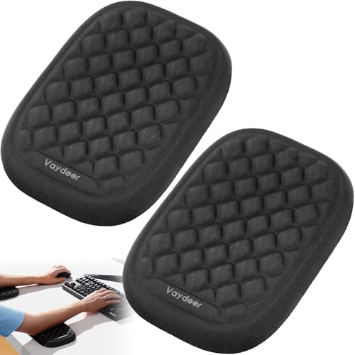2 Stück Maus Handgelenkauflage Ergonomische Handgelenkstütze Memory Schaum Ellenbogenauflage Rutschfeste Handballenauflage Rutschfest für Notizbuch Arbeit Büro Spiel(Schwarz) von ECHOBUY