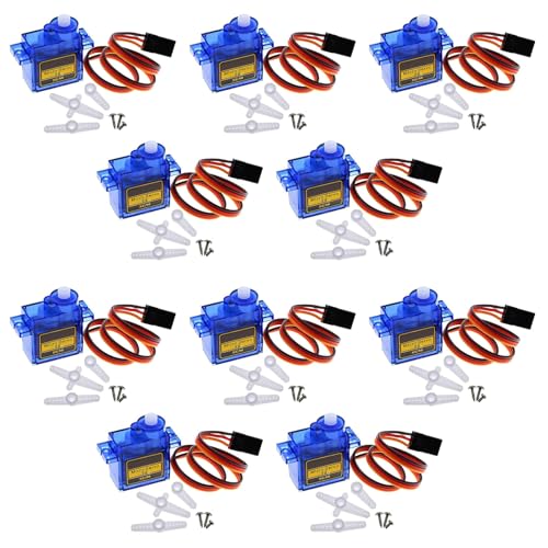 Servo 10PCS 9G Micro Servo Motor Hohe Präzision und Drehmomen Mini Servomotor für RC Hubschrauber Boot Flugzeug Helikopter Auto Fahrzeugmodelle Steuerung Mini Modellbau für Arduino, 360° Drehung Servo 10PCS 9G Micro Servo Motor Hohe Präzision und Drehmomen Mini Servomotor für RC Hubschrauber Boot Flugzeug Helikopter Auto Fahrzeugmodelle Steuerung Mini Modellbau für Arduino, 360° Drehung von ECHOBUY