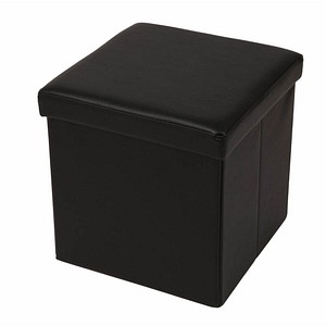 Echtwerk Hocker mit Stauraum Store Cube EW-SW-0410 schwarz Kunstleder von ECHTWERK