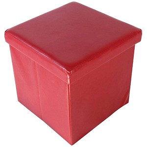 Echtwerk Hocker mit Stauraum Store Cube EW-SW-0415 rot Kunstleder von ECHTWERK