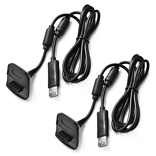 Xbox 360 Charging Cable for Xbox 360 Wireless Game Controllers,2 Pack Black von ECKJ