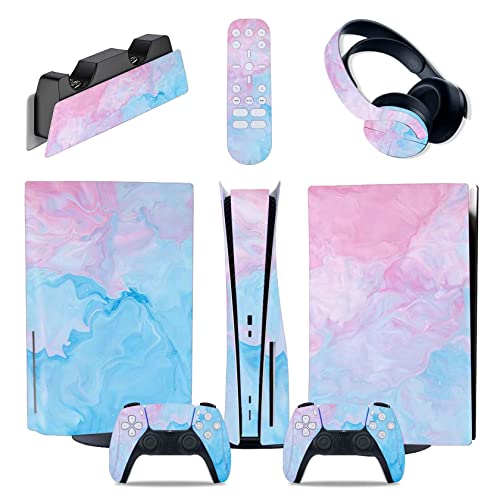 ECLAY FXCON Für PS5 Konsole Disc Edition & Digital Edition Aufkleber Vinyl Decal Cover Für Ps5 Controller & Ladestation & Headset & Media Remote 34926 Blasenfrei (Size : Digital Edition) von ECLAY