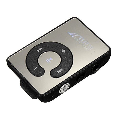 ECLAYA Mini Musik MP3 Player mit USB Kabel mit Kopfhoerer Schwarz von ECLAYA