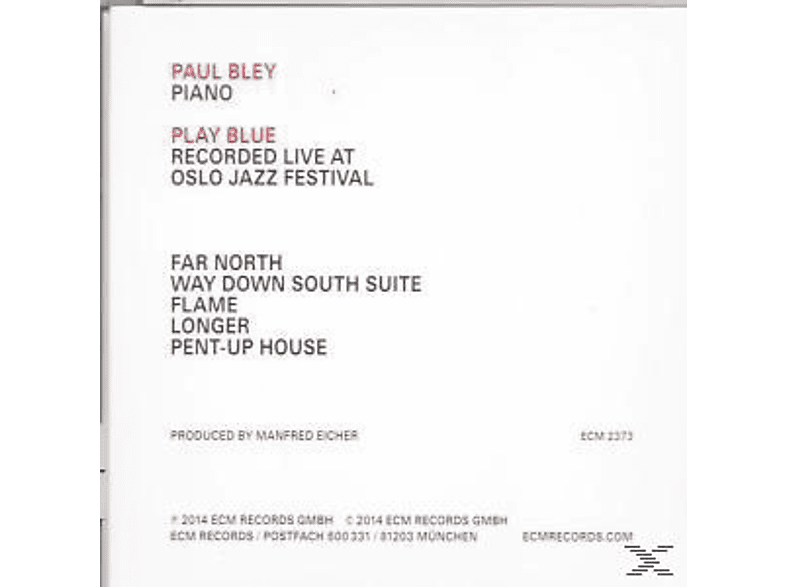 Paul Bley - Play Blue Live In Oslo (CD) von ECM RECORD