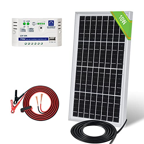 ECO-WORTHY 10 Watt 12 Volt netzunabhängiges Solarpanel Kit: wasserdichtes 10W Solarpanel + Batterieclip-Kabel mit Isolierhülle + USB-Laderegler für Handy Auto Wohnmobil Camping im Freien ECO-WORTHY 10 Watt 12 Volt netzunabhängiges Solarpanel Kit: wasserdichtes 10W Solarpanel + Batterieclip-Kabel mit Isolierhülle + USB-Laderegler für Handy Auto Wohnmobil Camping im Freien von ECO-WORTHY