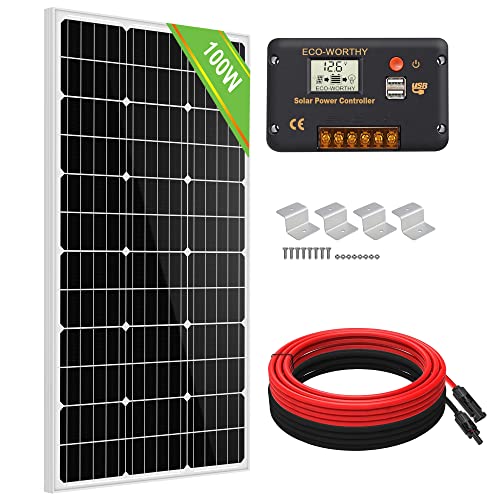 ECO-WORTHY 100W 12V Solarpanel-Kit mit Solarladeregler & 5m Solarkabel & Z-Halterungen für Wohnmobil ECO-WORTHY 100W 12V Solarpanel-Kit mit Solarladeregler & 5m Solarkabel & Z-Halterungen für Wohnmobil von ECO-WORTHY