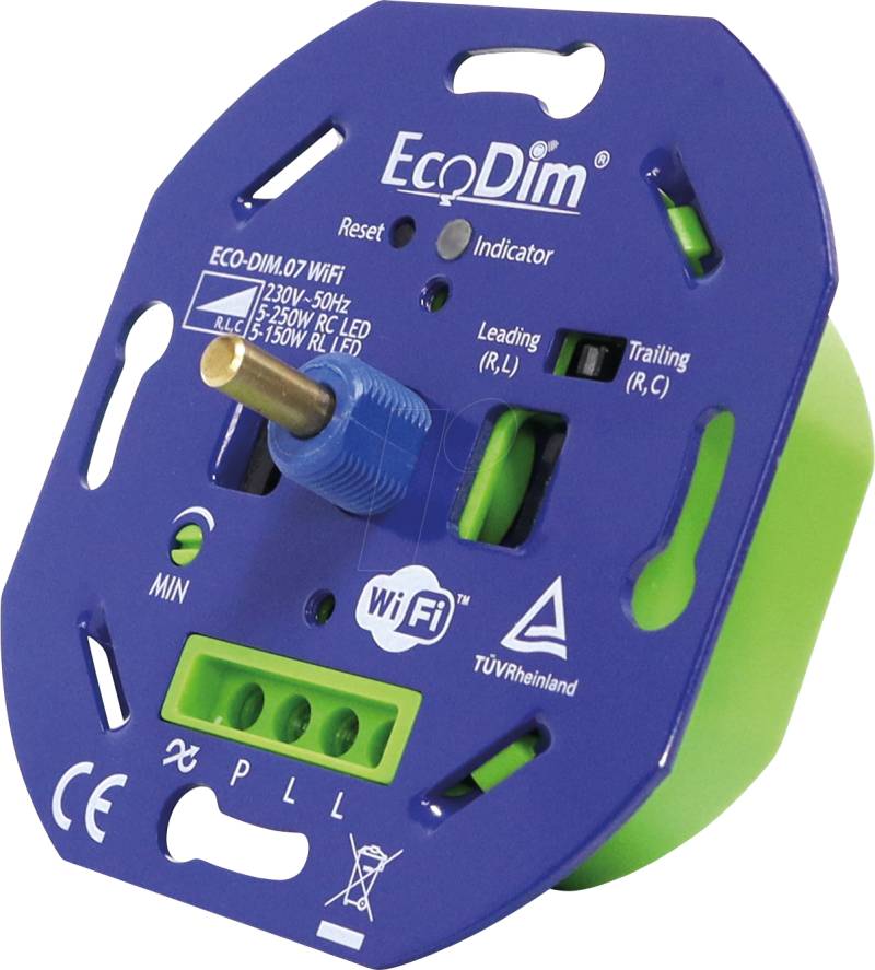 ECO-DIM.07-WIFI - LED-Dimmer, WiFi, 250 W, Phasen an- und abschnitt (RLC) von ECODIM