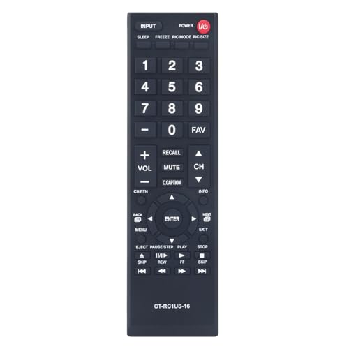CT-RC1US-16 Fernbedienung Ersatz für Toshiba TV 28L110U 32L110U 32L220U 40L310U 43L310U 43L420U 49L310U 49L420U 55L310U 65L350U 9AV600 19CC 100 x 100 9C100U CT-RC1US-16 Fernbedienung Ersatz für Toshiba TV 28L110U 32L110U 32L220U 40L310U 43L310U 43L420U 49L310U 49L420U 55L310U 65L350U 9AV600 19CC 100 x 100 9C100U von ECONTROLLY