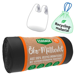 ECOSACK® Öko-Müllbeutel 20,0 l schwarz 20 µm, 20 St. von ECOSACK®