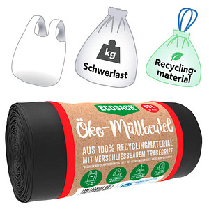 ECOSACK® Öko-Schwerlastsäcke 60,0 l schwarz 20 µm, 14 St. von ECOSACK®