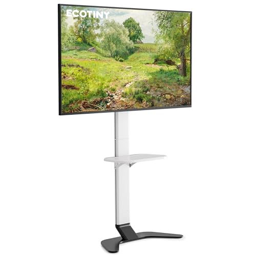 ECOTINY Ultra Slim TV Bodenständer für 37-86 Zoll Fernseher ohne Bohren, Moderne gebogene Basis mit Ablage, Höhe & Neigung, Platzsparendes Design mit Kabelmanagement, Passend für VESA 600x400mm, Weiß ECOTINY Ultra Slim TV Bodenständer für 37-86 Zoll Fernseher ohne Bohren, Moderne gebogene Basis mit Ablage, Höhe & Neigung, Platzsparendes Design mit Kabelmanagement, Passend für VESA 600x400mm, Weiß von ECOTINY