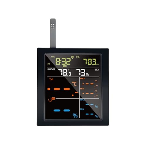 ECOWITT Funk-Wetterstation WN1821, Innenraum-LCD-Display mit CO2-Detektor, Mehrkanal-Temperatur-Feuchtigkeitssensor, Drucksensor, als Gateway, koppelbar mit WS90/ WS80/ 69 ECOWITT Funk-Wetterstation WN1821, Innenraum-LCD-Display mit CO2-Detektor, Mehrkanal-Temperatur-Feuchtigkeitssensor, Drucksensor, als Gateway, koppelbar mit WS90/ WS80/ 69 von ECOWITT