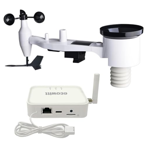 ECOWITT Wetterstation GW3002, 7 in 1 Funk wetterstation mit Außensensor WS69 + 3 in 1 WiFi/Kabel-Gateway GW3000 mit SD-Kartenanschluss, Wettervorhersage für Haus und Garten 868 MHz von ECOWITT
