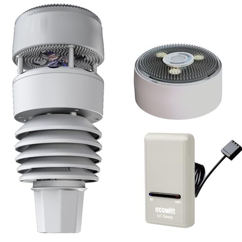 ECOWITT GW1210 WIFI Wetterstation, Gateway GW1200 + WS90 7 in 1 Außensensor,Innentemperatur/Feuchte/Barometer, Hausautomation möglich(Frequenz 868 MHz, Gateway WLAN 2,4 GHz, WIFI 802.11b, g, n) von ECOWITT