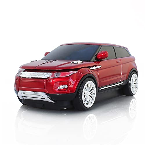 ECOiNVA Funkmaus Wireless Kabellose Sportwagen Auto Maus, 1600DPI Desktop Laptop Computer Maus (Rot) von ECOiNVA