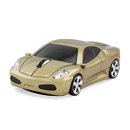 ECOiNVA Kabellos Auto Maus, Sportwagen Maus für Laptop PC Computer Maus (Gold) von ECOiNVA