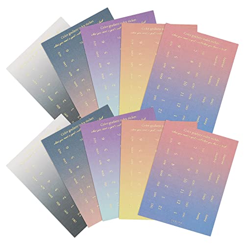 ECSiNG 10 Blatt Selbstklebende Index Tabs Bunte Monatliche Trennzeichen Planer Aufkleber Kalender Organizer für Büro Lernen von ECSiNG