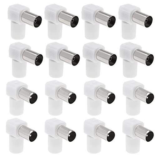 ECSiNG 16 Stück 90° Winkel TV Koaxial-Antennenstecker TV Antennenstecker Koaxialkupplung RF Koaxialstecker Adapter Elektronisches Zubehör von ECSiNG