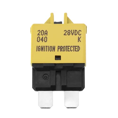 ECSiNG 1PC Sicherung Leistungsschalterklinge 20A Sicherung Rücksetzbarer Leistungsschalter Manueller Reset Sicherung Leistungsschalter für Automobile LKW Boote von ECSiNG