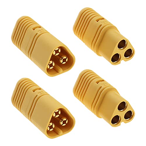 ECSiNG 2 Paar MT60 Motor Verbinder Stecker und Buchse 3-poliger 3,5mm für RC Auto Drohnen Hubschrauber Flugzeug von ECSiNG