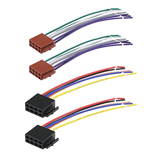 ECSiNG 2 Set 16 Pin auf ISO Adapter Kabel Buchse Auto Stereo Radio CD Player Receiver Ersatz Kabelbaum Kabel Kompatibel mit VW Peugeot Citroen 308 Sega RD9 von ECSiNG