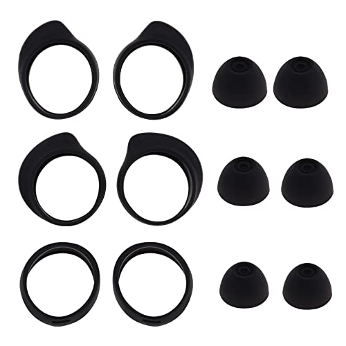 ECSiNG 3 Paar Ohrhörer Set Kompatibel mit Samsung Galaxy Buds SM-R170 Wireless Kopfhörer Silikon Anti-Rutsch Ohrstöpsel Ohrbügel Cover Eargels S M L 3 Größen Schwarz von ECSiNG
