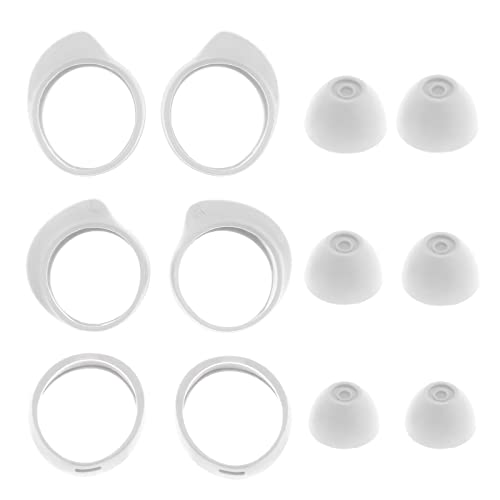 ECSiNG 3 Paar Ohrstöpsel-Set kompatibel mit Samsung Galaxy Buds SM-R170 Wireless Kopfhörer Silikon Anti-Rutsch Earhook Cover Eargels S M L 3 Größen Weiß von ECSiNG