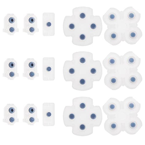 ECSiNG 3 Sets Leitfähige Tastenpads Ersatz Kompatibel mit PS4 Controller JD M-030 JD M-040 Silikon-Leitfähiges Tastenpad Transparent ECSiNG 3 Sets Leitfähige Tastenpads Ersatz Kompatibel mit PS4 Controller JD M-030 JD M-040 Silikon-Leitfähiges Tastenpad Transparent von ECSiNG