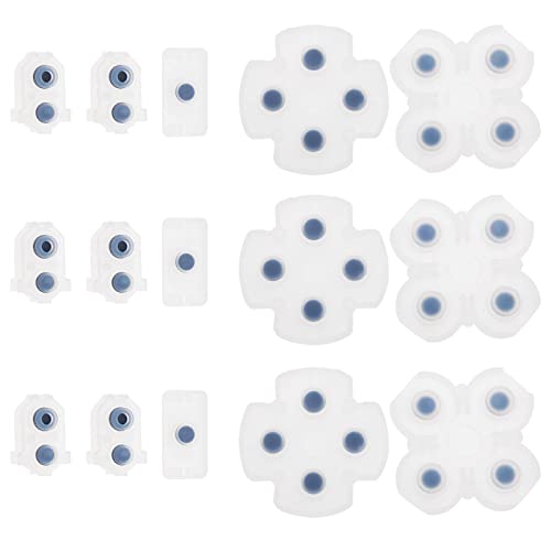 ECSiNG 3 Sets Leitfähige Tastenpads Ersatz Kompatibel mit PS4 Controller JD M-030 JD M-040 Silikon-Leitfähiges Tastenpad Transparent von ECSiNG