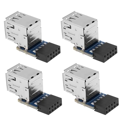 ECSiNG 4 Stück 9-poliger/10-poliger Motherboard Buchsenleiste auf Dual USB 2.0 Buchse Adapter Konverter Computerzubehör 2stk Typ A & 2stk Typ B ECSiNG 4 Stück 9-poliger/10-poliger Motherboard Buchsenleiste auf Dual USB 2.0 Buchse Adapter Konverter Computerzubehör 2stk Typ A & 2stk Typ B von ECSiNG