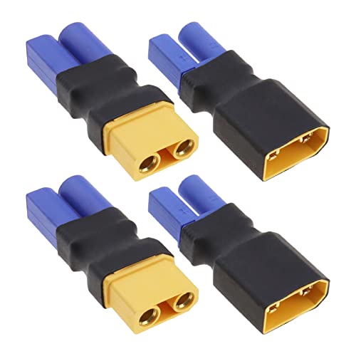 ECSiNG 4 Stück XT90 Buchse auf EC5 Stecker Stecker Adapter XT90 Stecker auf EC5 Buchse Stecker Wireless Batterie Konverter für UAV RC Auto Flugzeug Modell Lipo Batterie von ECSiNG