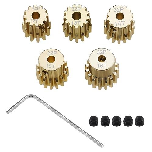ECSiNG 5 Stück 32DP 3,175 mm Ritzelmotor-Getriebe-Set 12T 13T 14T 15T 16T für 1/10 RC Auto 3650 540 550 bürstenlose Motorwelle Ritzel Ersatzteile ECSiNG 5 Stück 32DP 3,175 mm Ritzelmotor-Getriebe-Set 12T 13T 14T 15T 16T für 1/10 RC Auto 3650 540 550 bürstenlose Motorwelle Ritzel Ersatzteile von ECSiNG